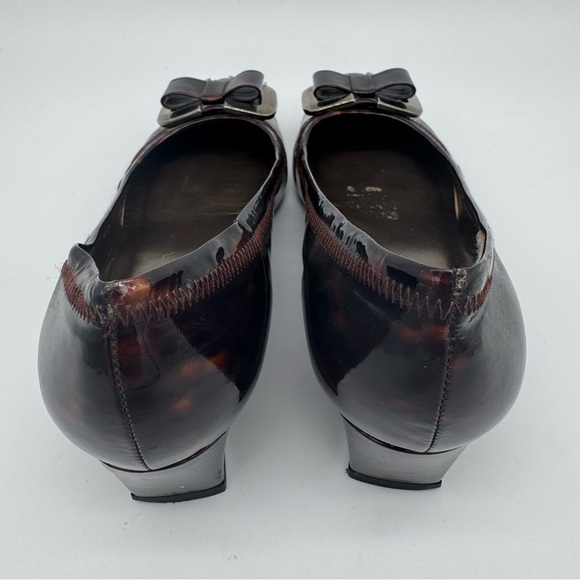 Stuart Weitzman Tortoise Shell Patent Leather Wedge Heel Size 7.5 M - Picture 6 of 12